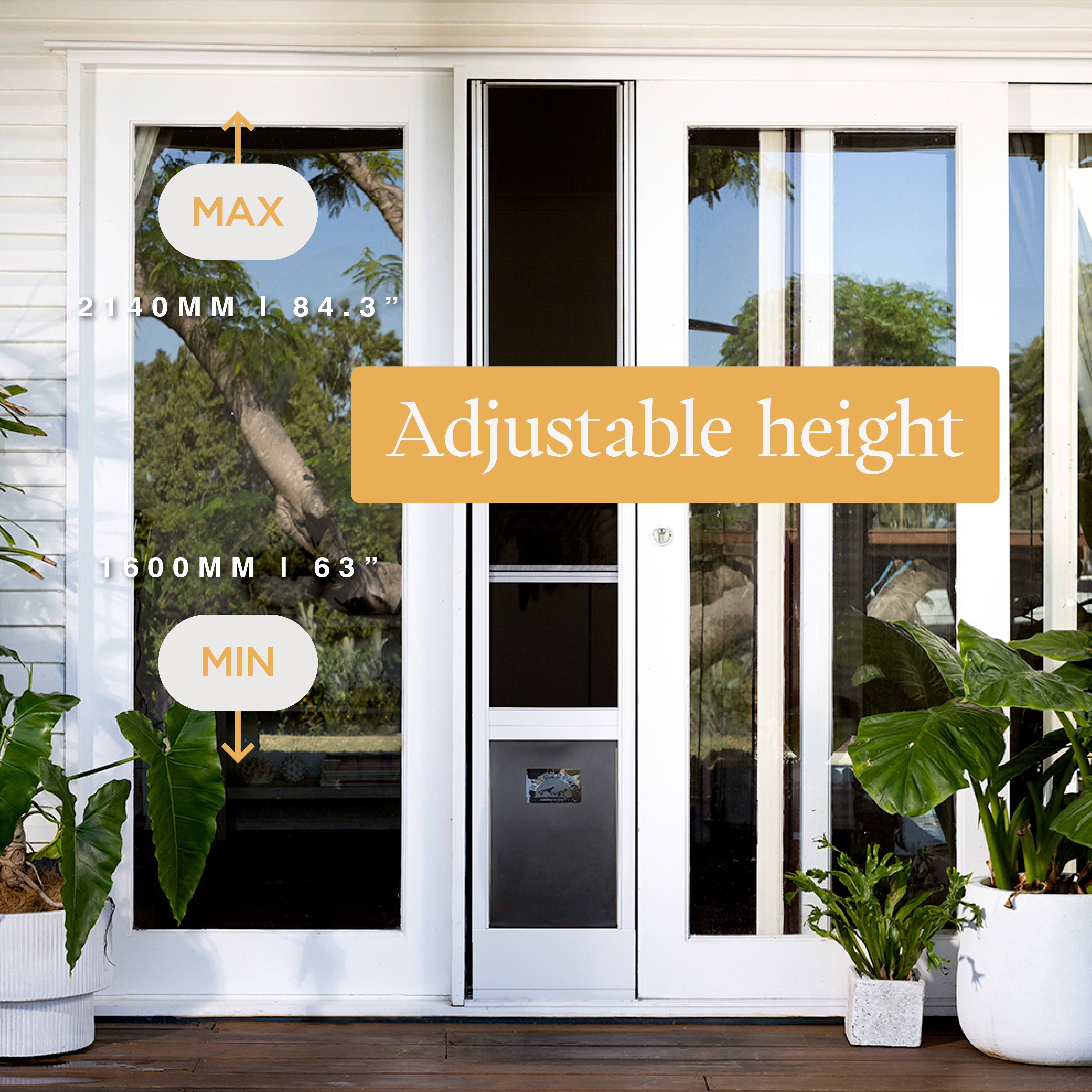 Mesh Patio Pet Door (2025) + Clear Weather Resistant Panel - Large