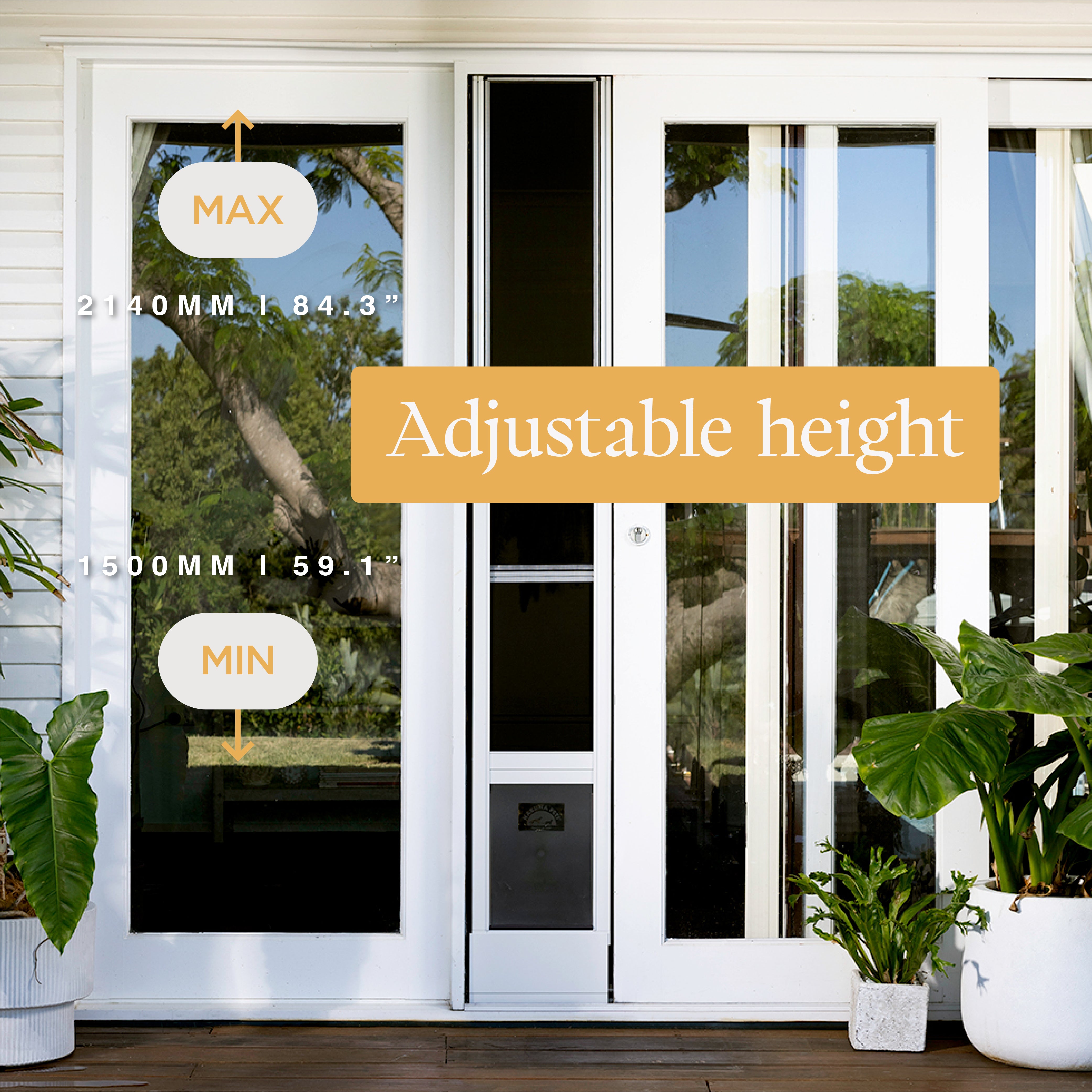 Mesh Patio Pet Door (2025) + Clear Weather Resistant Panel - Medium